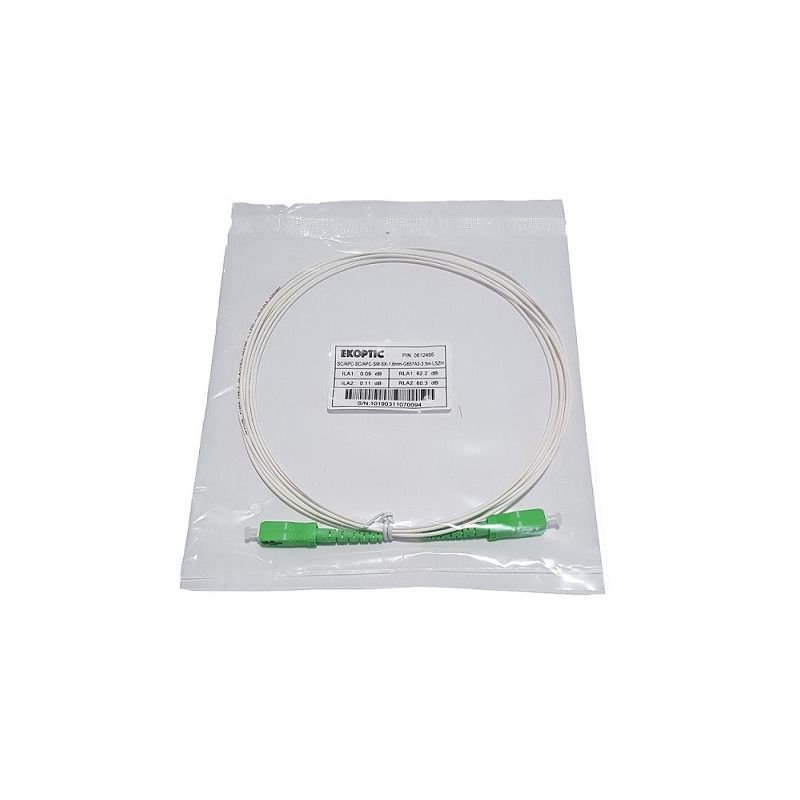Jarretière simplex monomode G657A2 1,6 mm blanche SC/APC-SC/APC