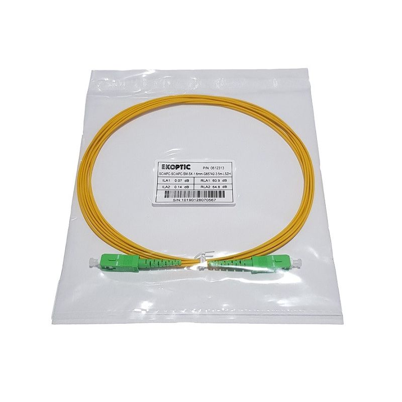 Jarretière simplex monomode G657A2 1,6 mm jaune SC/APC-SC/APC