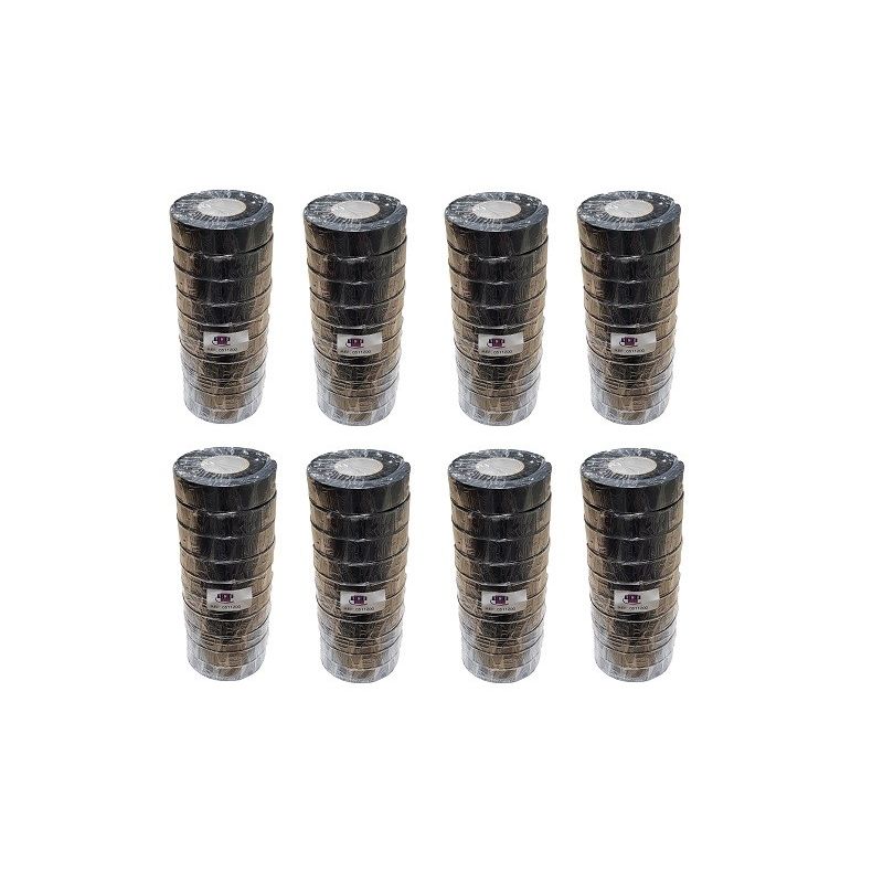 Carton de 250 rubans adhésifs Noirs PVC 19 mm x 20 m
