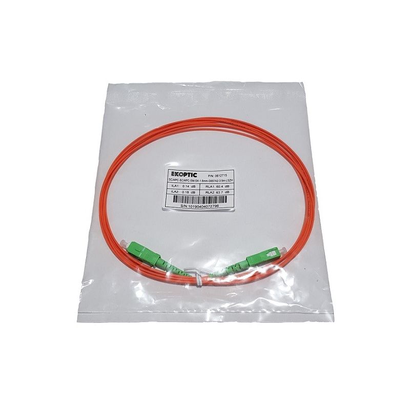 Jarretière simplex monomode G657A2 1,6mm orange SC/APC-SC/APC