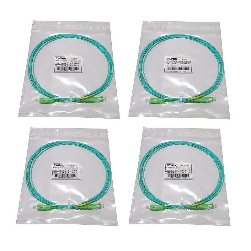 Carton de 600 jarretière simplex monomode G657A2 1,6 mm turquoise SC/APC-SC/APC