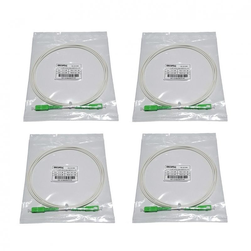 Lot de 500 jarretières Abonnés FTTH 2 m G657A2 blanches Ø2,8 mm SC/APC-SC/APC