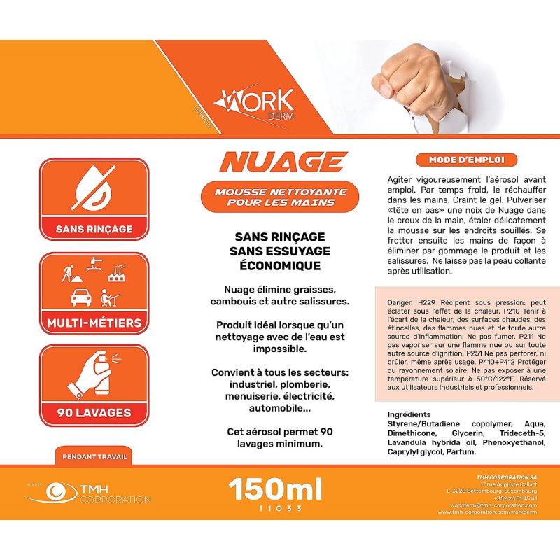 Spray mousse savon sans eau pour main 90 lavages