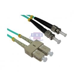 Jarretière duplex Multimode OM3 aqua SC/PC-ST/PC